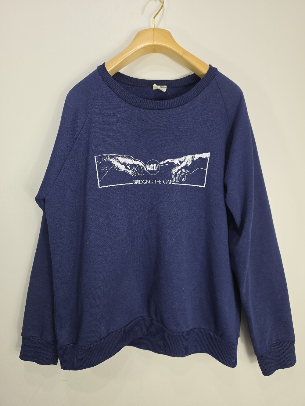 Vintage Navy Bridging The Gap Graphic Crewneck Sweatshirt